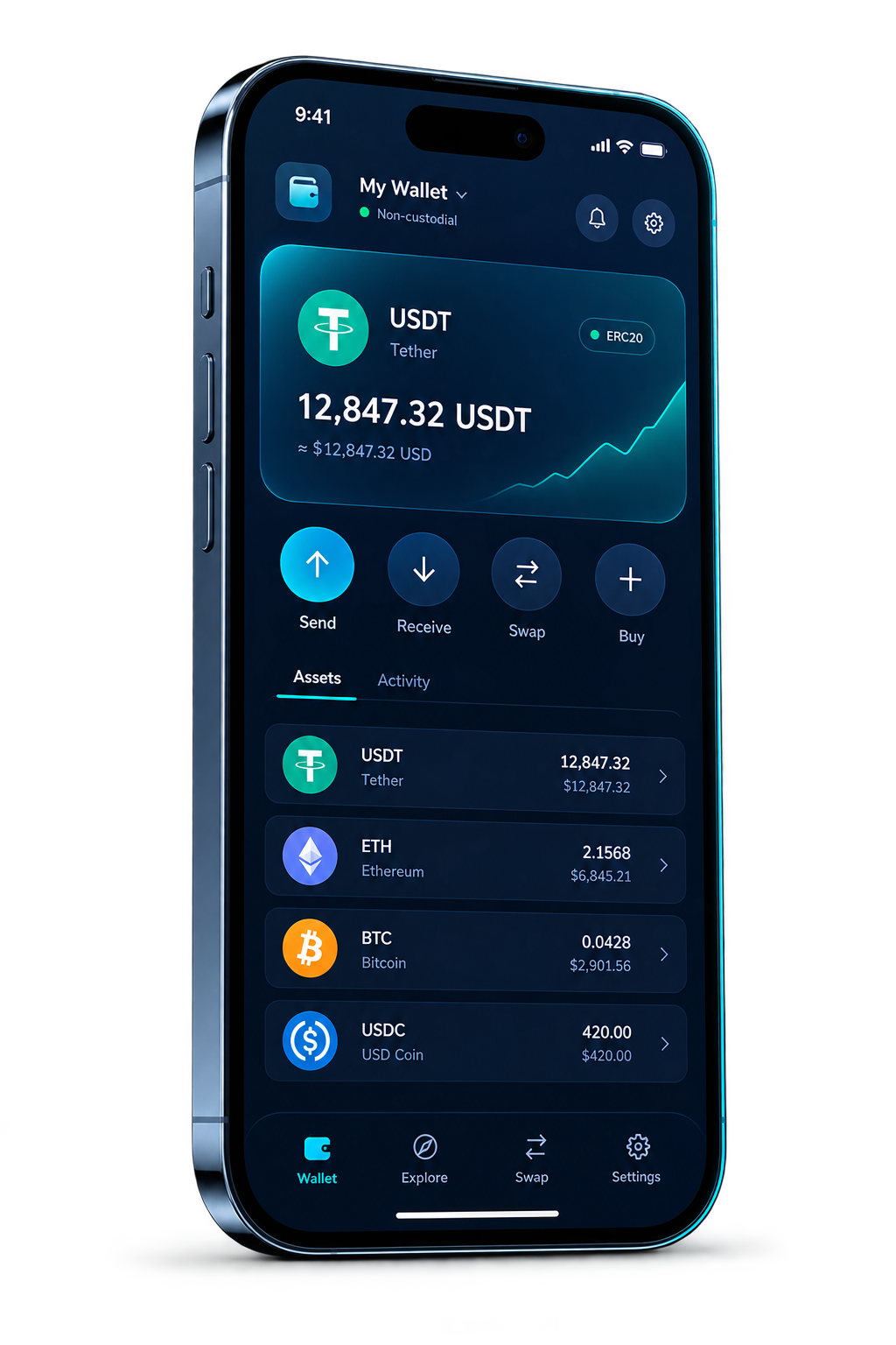 USDT 钱包余额展示